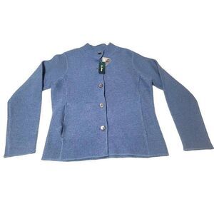 L.L. Bean Misses Regular 100% Wool Button Down Sweater NEW